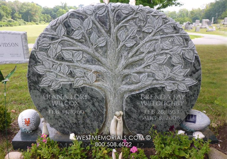 Wilcox tree grave headstone - West Memorials