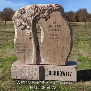 Jochnowitz granite headstone with tree | West Memorials